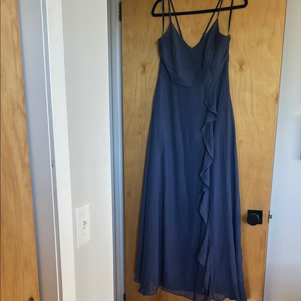 Birdy Grey Navy Maxi Dress with Ruffle Detail